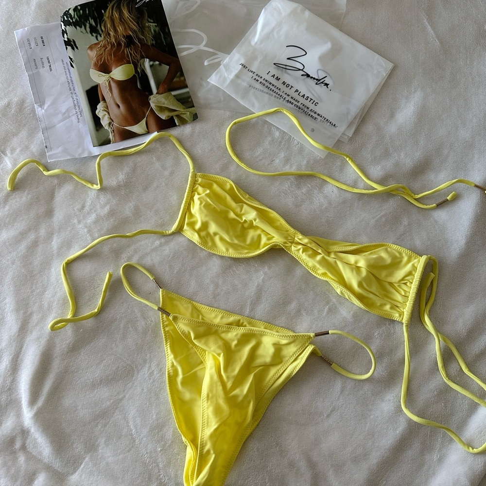bamba swim yellow bikini set 🤍